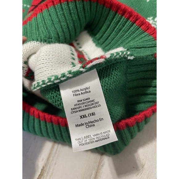 Holiday Time XXL (18) Ugly Christmas Sweater Merry Santa Paws Dog - Picture 7 of 9